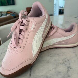 Puma Size 9 Women Shoes- Pink (Puma calls it Rose Quartz) eather w/ white stripe
